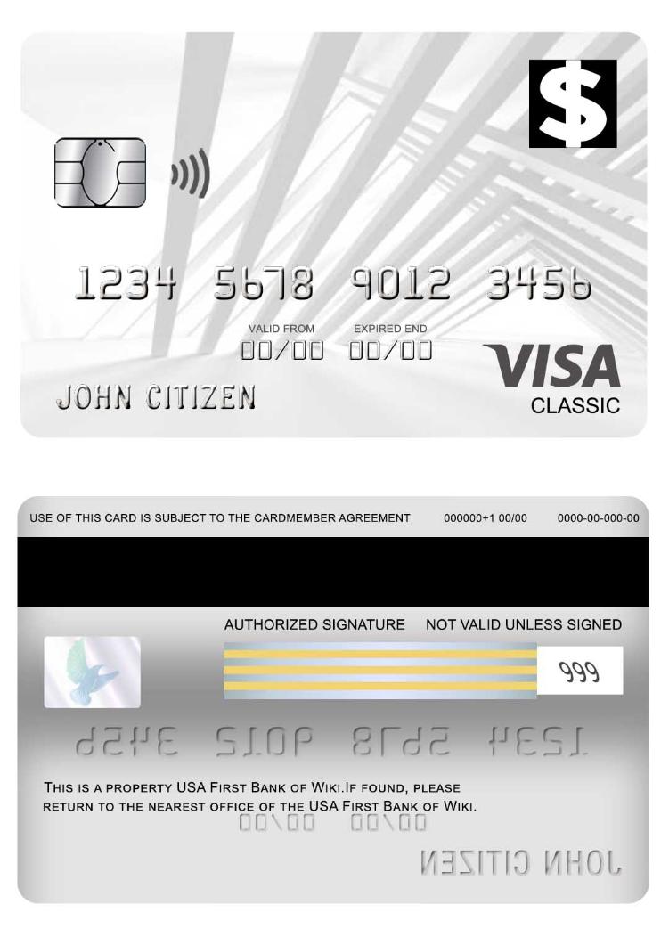 USA First Bank of Wiki visa classic card
